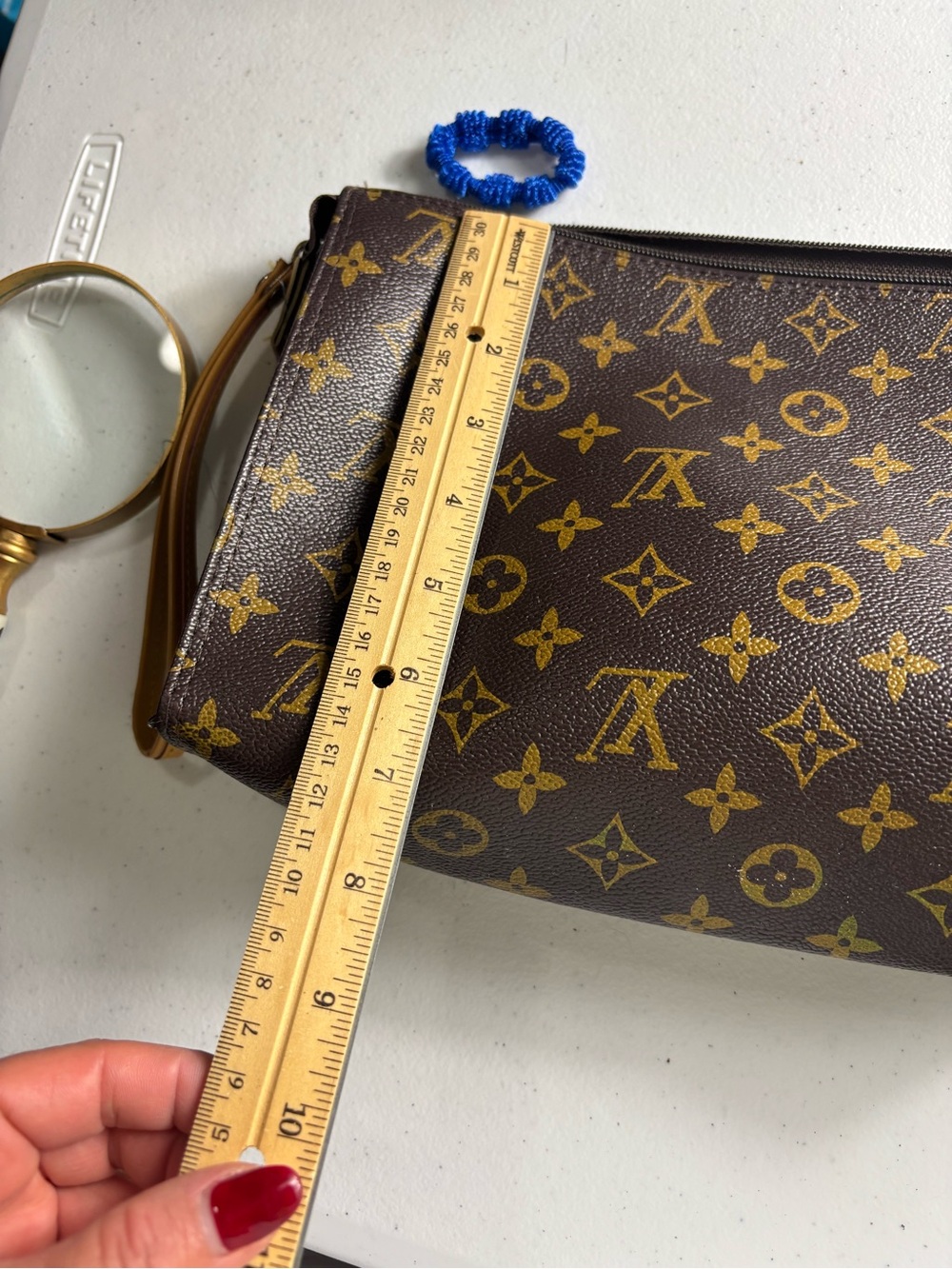 Canvas Wristlet Clutch - Brown/Gold fashion bag - Picture 5 of 10